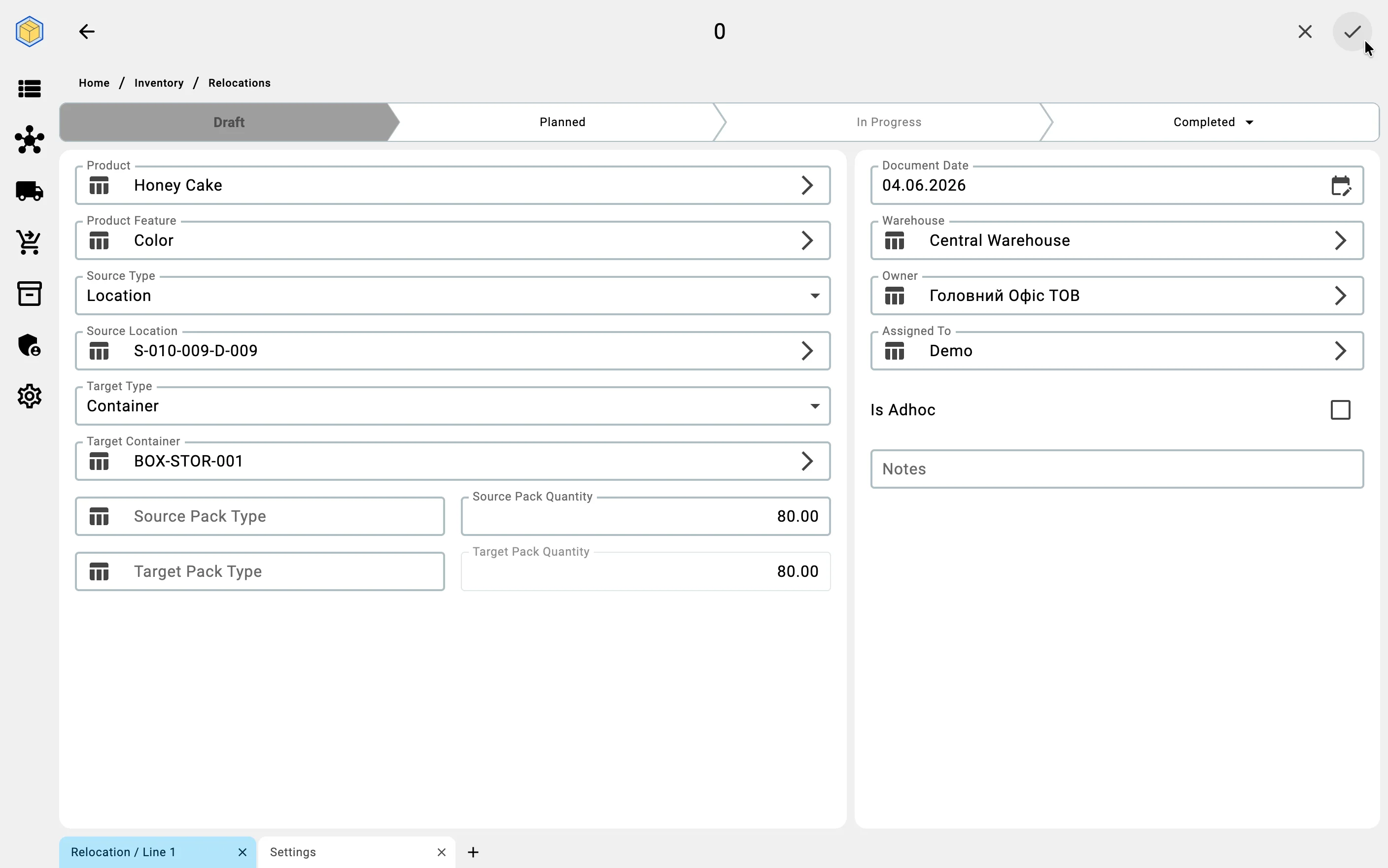 Add row — cell → container